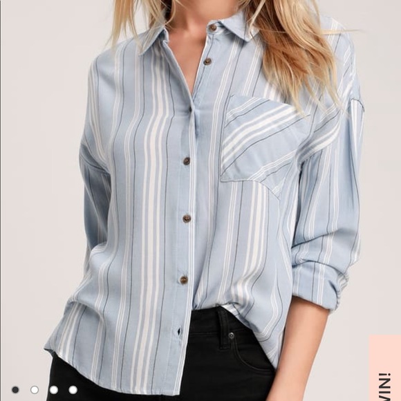 Lulus Olive & Oak striped top XS - Picture 4 of 6